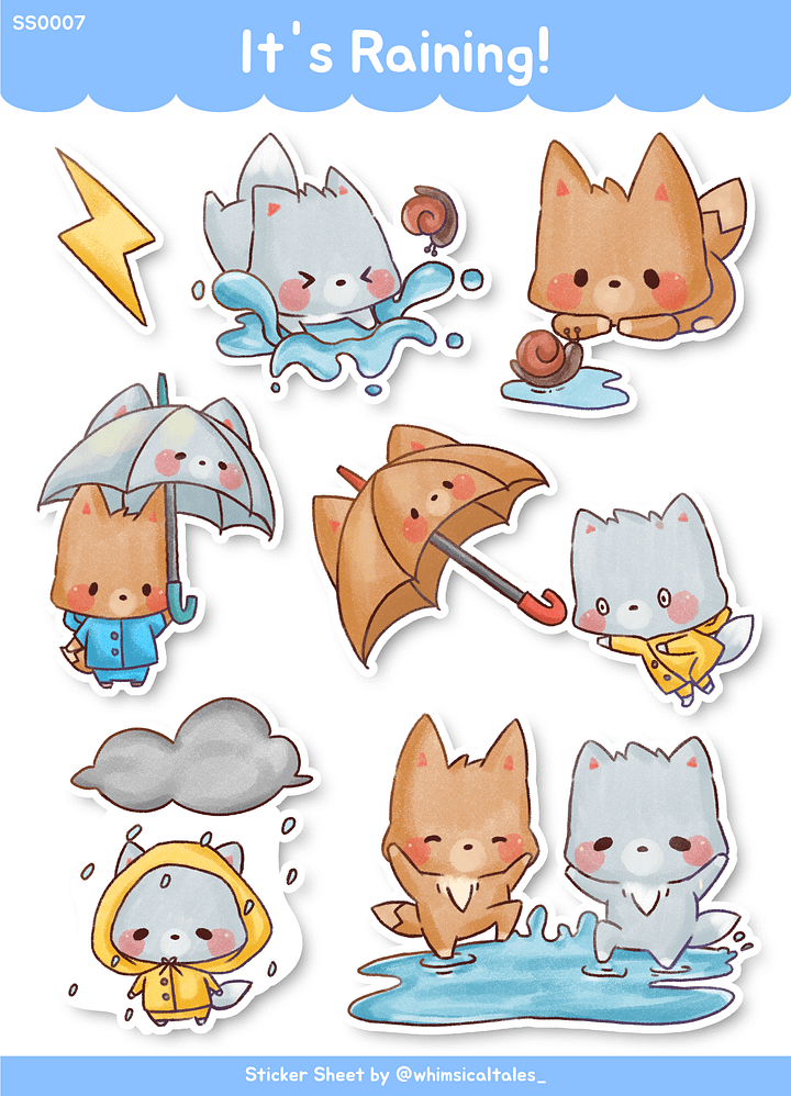 It's raining! | Sticker Sheet