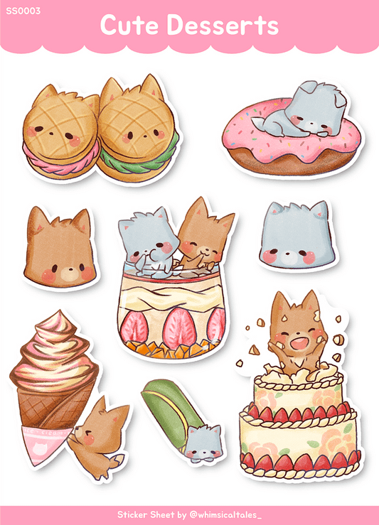 Cute Desserts | Sticker Sheet