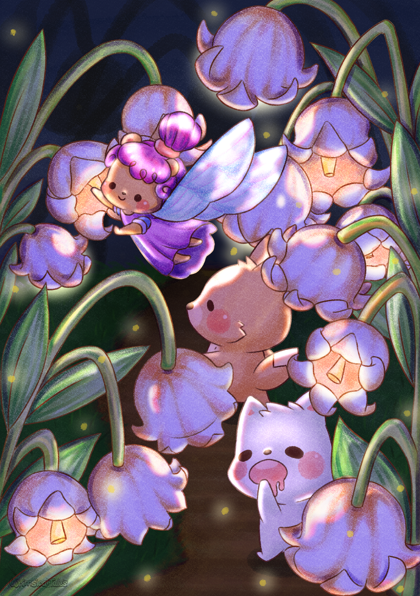 Garden with Lillies print