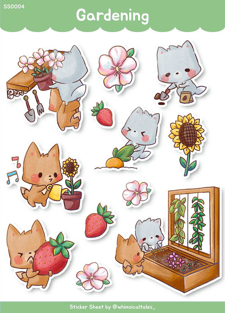 Gardening with the Foxes | Sticker Sheet