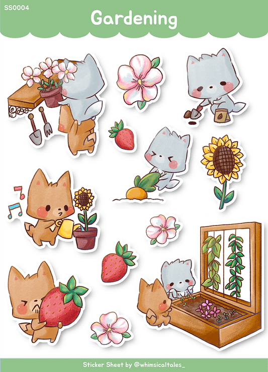 Gardening with the Foxes | Sticker Sheet